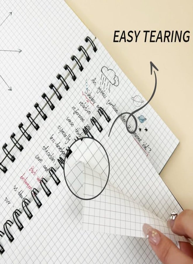Ouzoustate Graph Paper Spiral Notebook-A4 Grid Journal 8.5" x 11" - 4 Pack 160 Pages 100GSM Thick Paper Large Hardcover Notebooks for Note Taking Engineering Graphing Work School Supplies,Black - Image 5