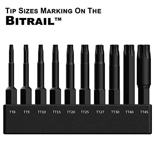 Railer Tamper Proof TORX Bit Set, Railer 10-Piece 6 Point TORX Security Screwdriver Bit Set. S2 Steel Impact Driver 2" Star Bit Set (T8, T9, T10, T15, T20, T25, T27, T30, T40, T45) - Image 5