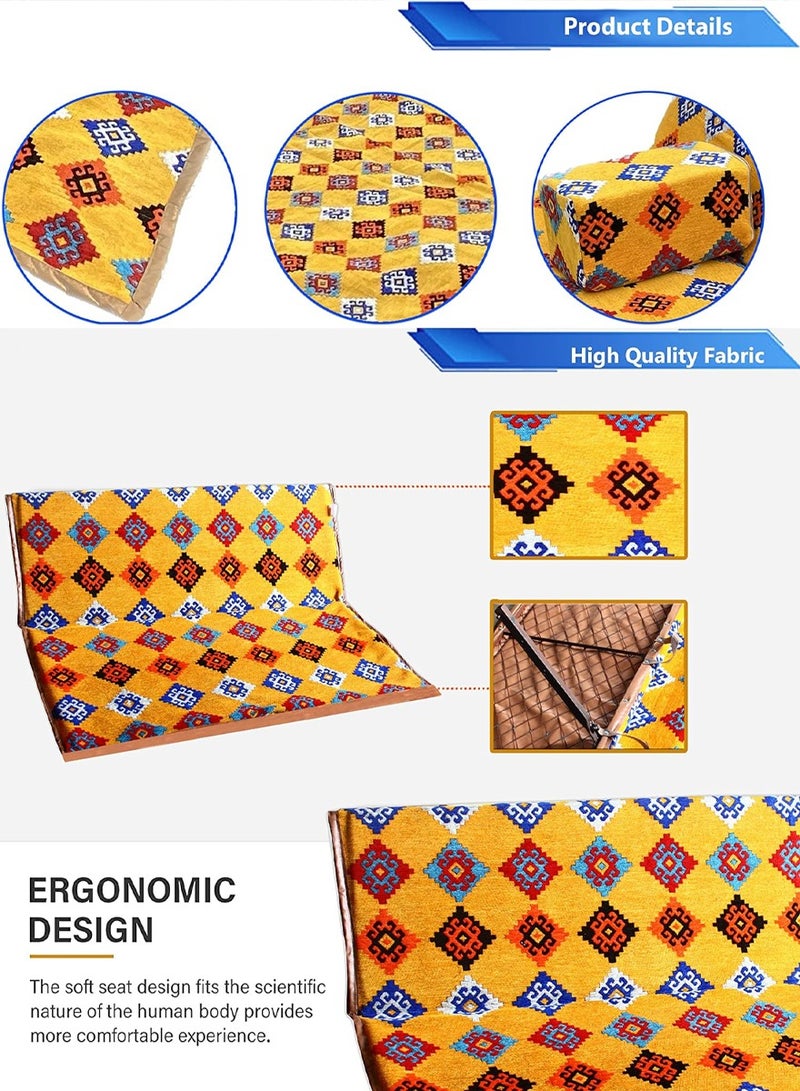 ISHWAZ Picnic Floor Seating Set For 8 Persons, A Carpet 4 Chairs and 4 Armrest, Foldable Easy to Carry, Perfect For Fun Sessions With Friends, For Family Picnic, For Camping and Road Trips - Image 4