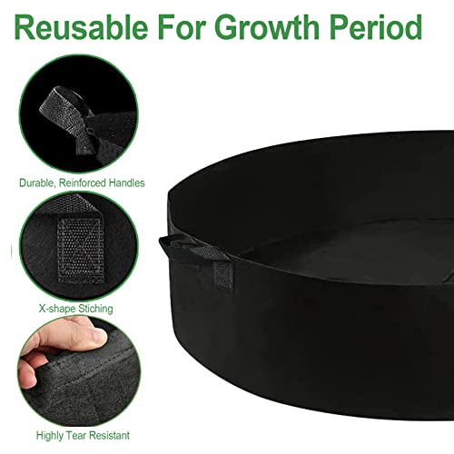 ZtohPyo 50 Gallon Plant Grow Bags, Large Fabric Raised Garden Bed with Handles, Durable Garden Beds Planters Aeration Gardening Container to Grow Vegetables for Outdoor Plants - Image 2