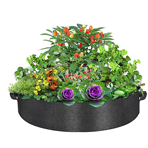 ZtohPyo 50 Gallon Plant Grow Bags, Large Fabric Raised Garden Bed with Handles, Durable Garden Beds Planters Aeration Gardening Container to Grow Vegetables for Outdoor Plants - Image 1