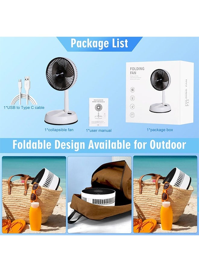 Adjustable, rechargeable battery-operated portable table fan