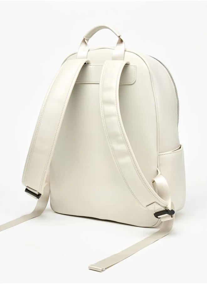 ميسي Quilted Backpack with Adjustable Straps and Zip Closure