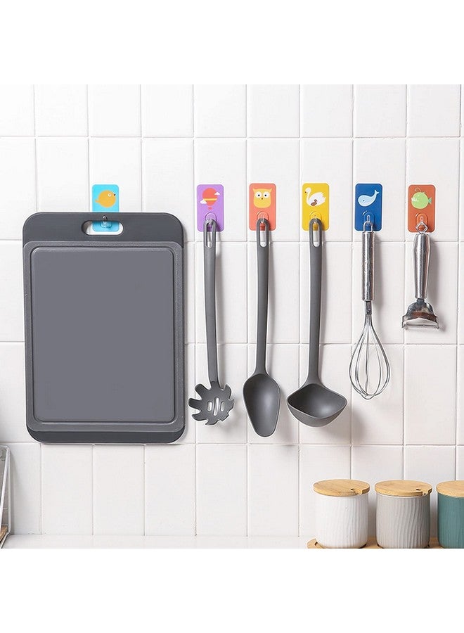 wolpin Self Adhesive Wall Hooks Waterproof Adhesive Sticky Cartoon Hooks | Hanging Capacity 2 Kg Max | Multipurpose Home Storage (Colorful Hook, Pack Of 5 Pcs), Metal;Polyvinyl Chloride - Image 3