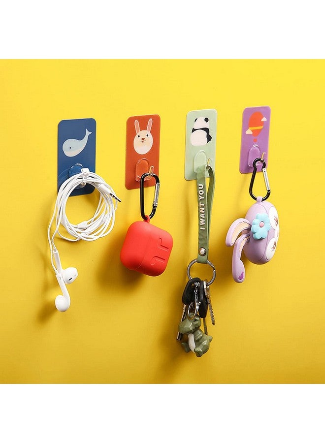 wolpin Self Adhesive Wall Hooks Waterproof Adhesive Sticky Cartoon Hooks | Hanging Capacity 2 Kg Max | Multipurpose Home Storage (Colorful Hook, Pack Of 5 Pcs), Metal;Polyvinyl Chloride - Image 5