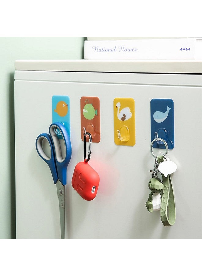wolpin Self Adhesive Wall Hooks Waterproof Adhesive Sticky Cartoon Hooks | Hanging Capacity 2 Kg Max | Multipurpose Home Storage (Colorful Hook, Pack Of 5 Pcs), Metal;Polyvinyl Chloride - Image 4