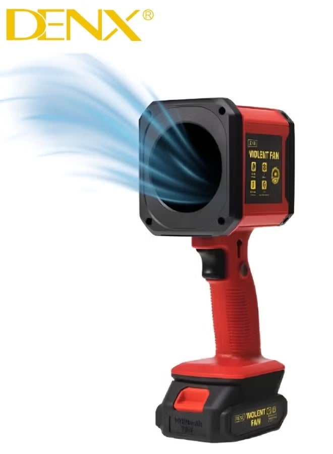 Denx Turbo Jet Fan, High Performance Motor Blower Fan, Portable and Durable Cordless Duster, Lightweight and High Wind Speed, Powerful Handheld Car Dryer, 6500mAh Battery Powered Fan, Powerful 1000W Turbo Duster DX3320 - Image 1