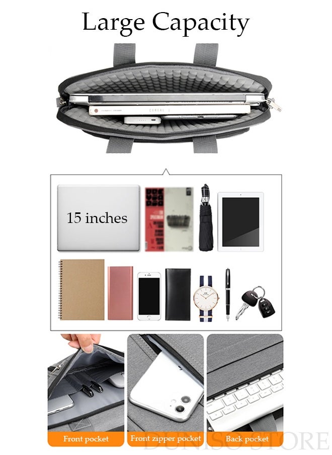 DUNISO 15.6 Inch Laptop Bag with Multi Compartment Lightweight Laptop Hand Bag Crossbody Bag Travel Business Briefcase Water-Resistant Dust-proof Shoulder Messenger Bag for Men and Women Work Office  - Image 4