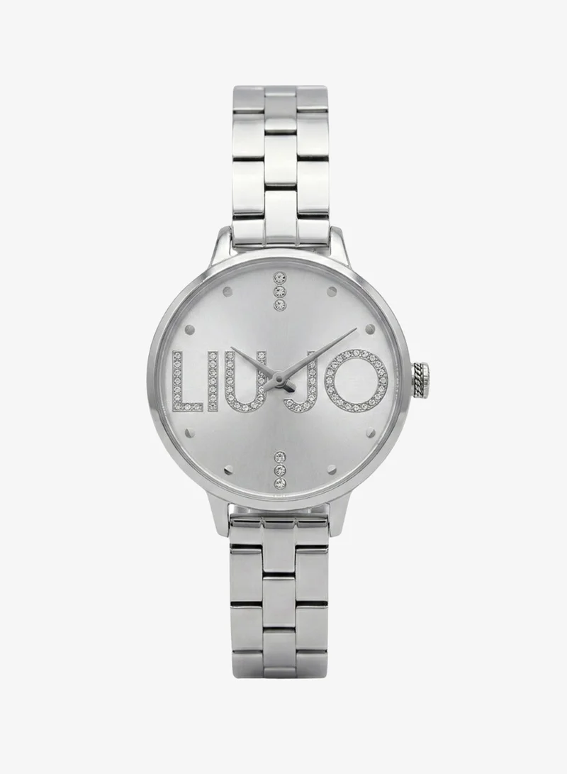 Liu Jo Women's Identity Couple Plus Watch with Crystal Dial, 32 mm, Silver-Tone Bracelet, Silver Dial