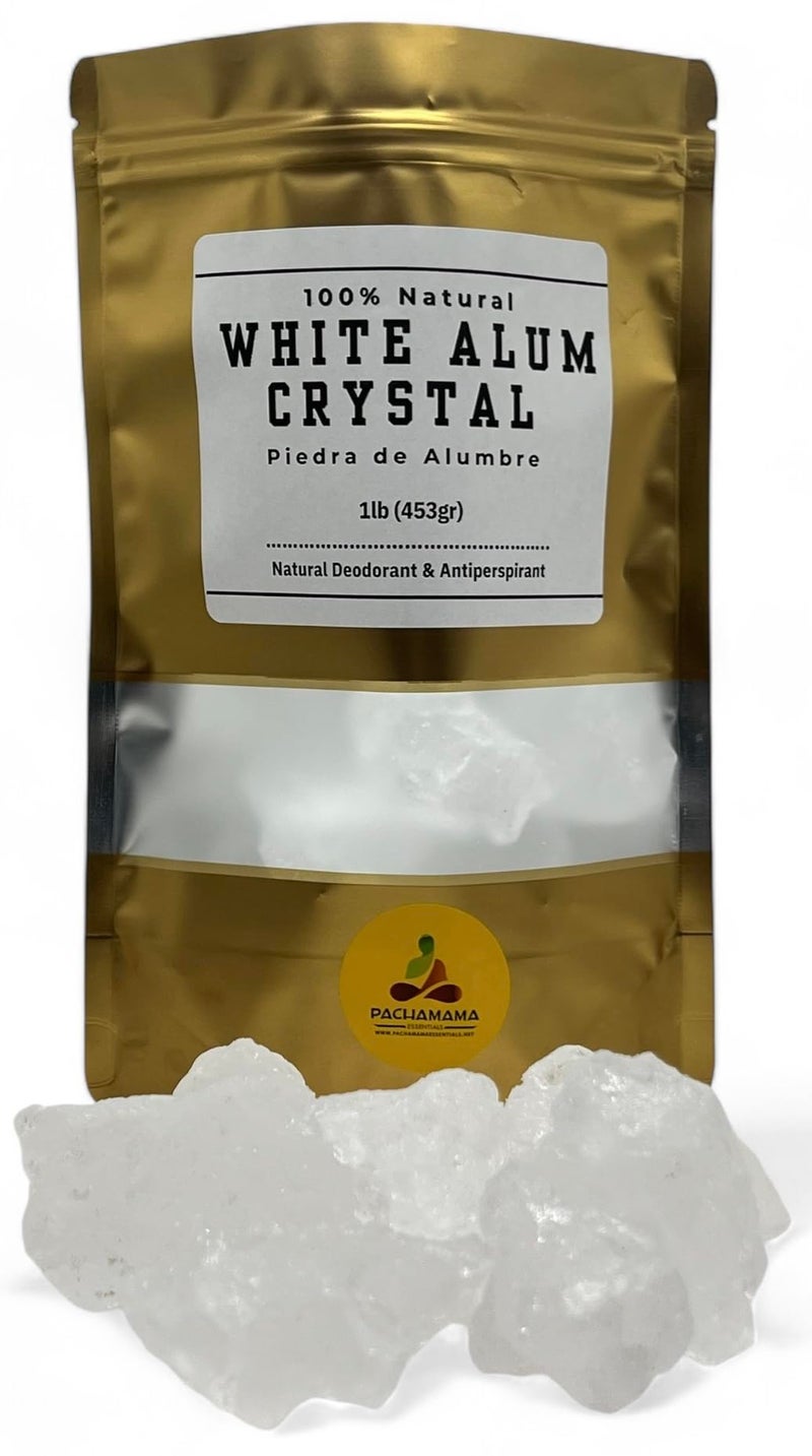 PACHAMAMA ESSENTIALS Alum Stone Natural - 1 LB (453gr) - White Alum Crystal Rock - Piedra De Alumbre Natural - Natural Deodorant & Antiperspirant, Clear - Image 1