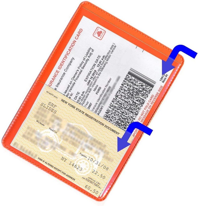 SMART+ StoreSMART Orange Auto Insurance and ID Card Holder – 2 Pack RFS20-O2 Durable Vinyl Wallets for Vehicle Registration, Insurance Cards, Business Cards, IDs, Organizers, Document Storage - Image 2