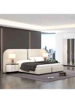 DANUBE HOME Krisalis 180X200 King Bedset w/ 2 Night Stand - Beige/Black  - Image 1