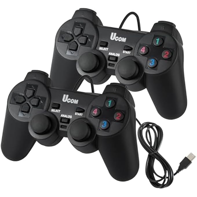 Ucom USB WIRED GAME CONTROLLER FOR WINDOWS PC/RASPBERRY PI REMOTE CONTROLLER GAMEPAD GAMING JOYSTICK DUAL VIBRATION JOYPAD FOR LAPTOP DESKTOP COMPUTER(WINDOWS 11/10/8/7) & STEAM/ROBLOX/RETROPIE/RECALBOX - Image 1