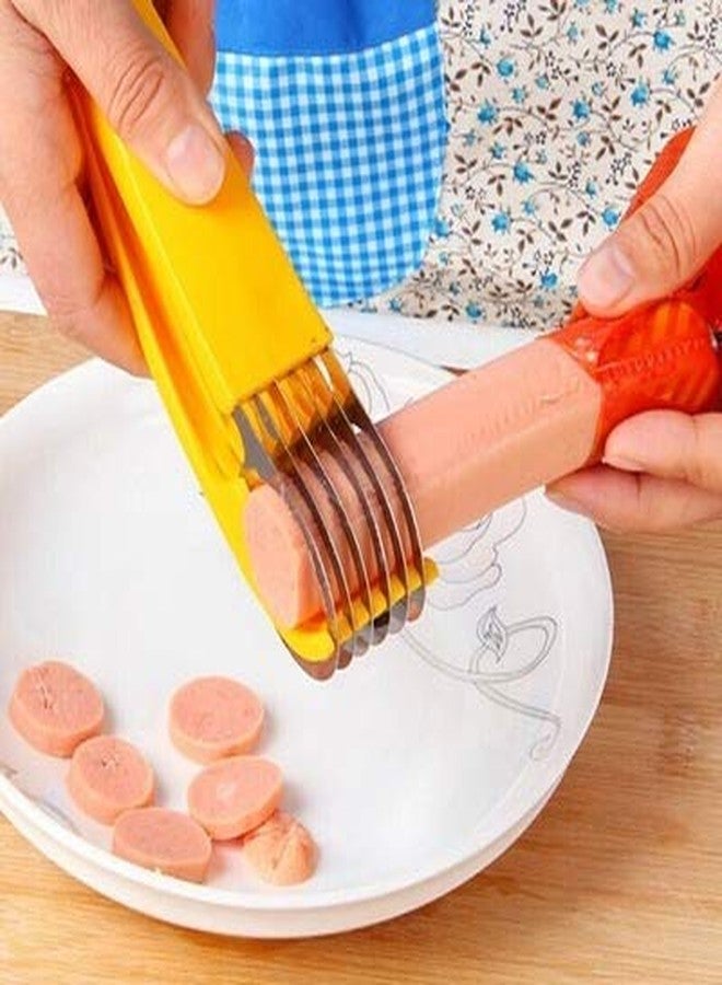 قطاعة موز عدد 2، مصنوعة من مادة ABS + فولاذ مقاوم للصدأ 304، أداة تقشير وتقطيع فواكه السلطة، أدوات مطبخ للموز، النقانق، الفراولة، والخيار - Image 5