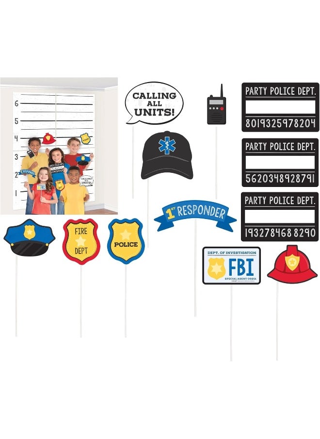 Amscan - First Responders Photo Booth Props | Multicolor | Pack of 16 - Image 1