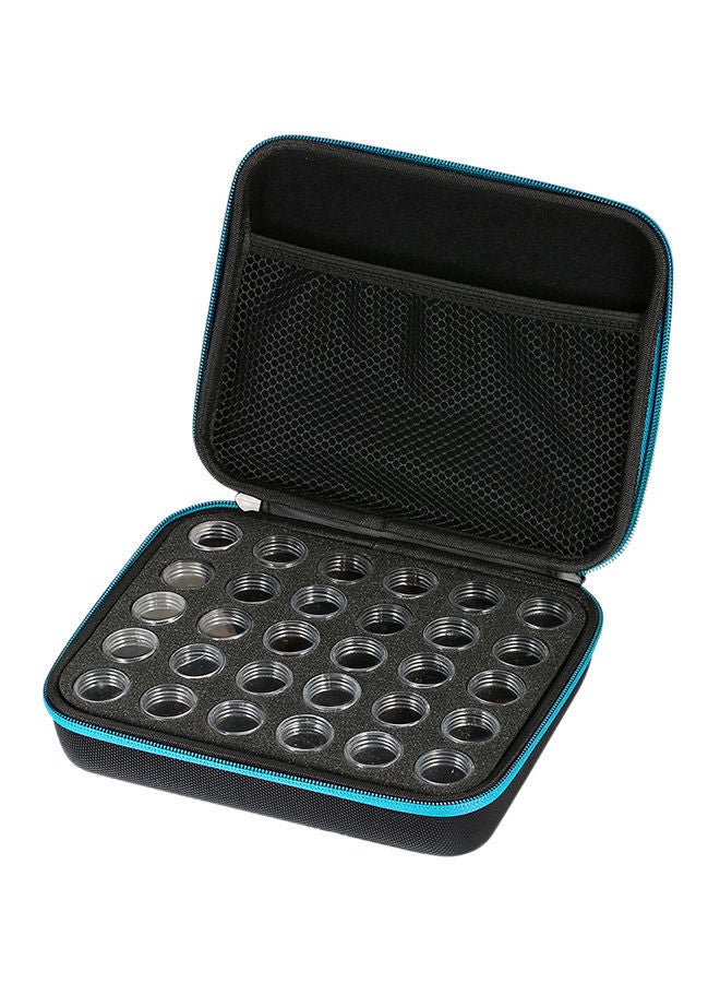 NIBEMINENT 30-Piece Bottles With Rhinestones Storage Box Black 22x6x17.5centimeter 