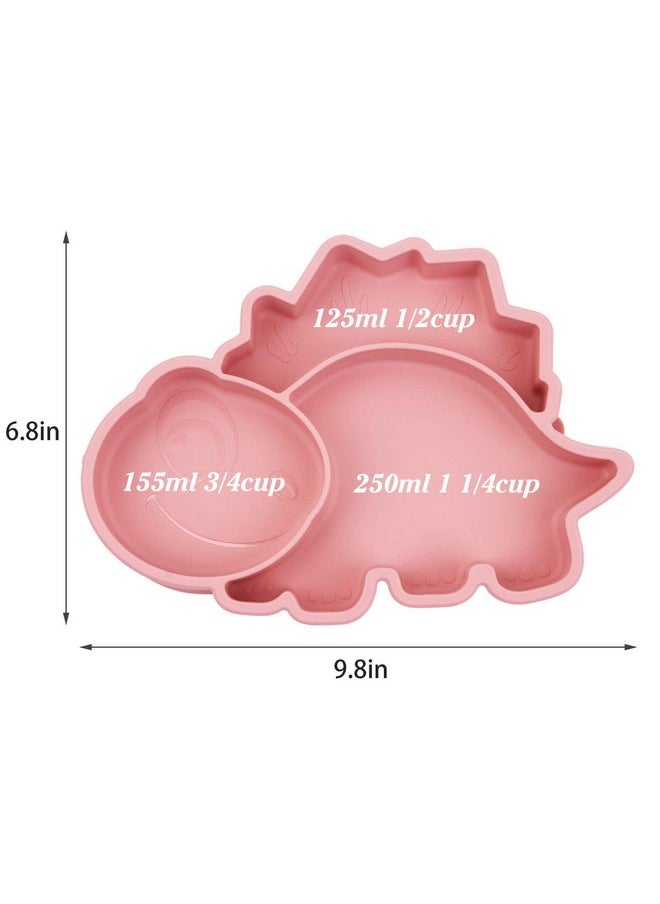 Qshare - Qshare Toddler Plate, Portable Baby Plates for Toddlers and Kids, BPA-Free Strong Suction Plates for Toddlers, Dishwasher & Microwave Safe Silicone Placemat 9x6x1.5 inch - Image 1