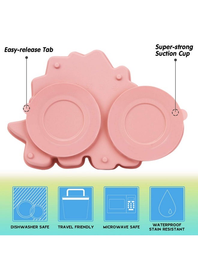 Qshare - Qshare Toddler Plate, Portable Baby Plates for Toddlers and Kids, BPA-Free Strong Suction Plates for Toddlers, Dishwasher & Microwave Safe Silicone Placemat 9x6x1.5 inch - Image 1