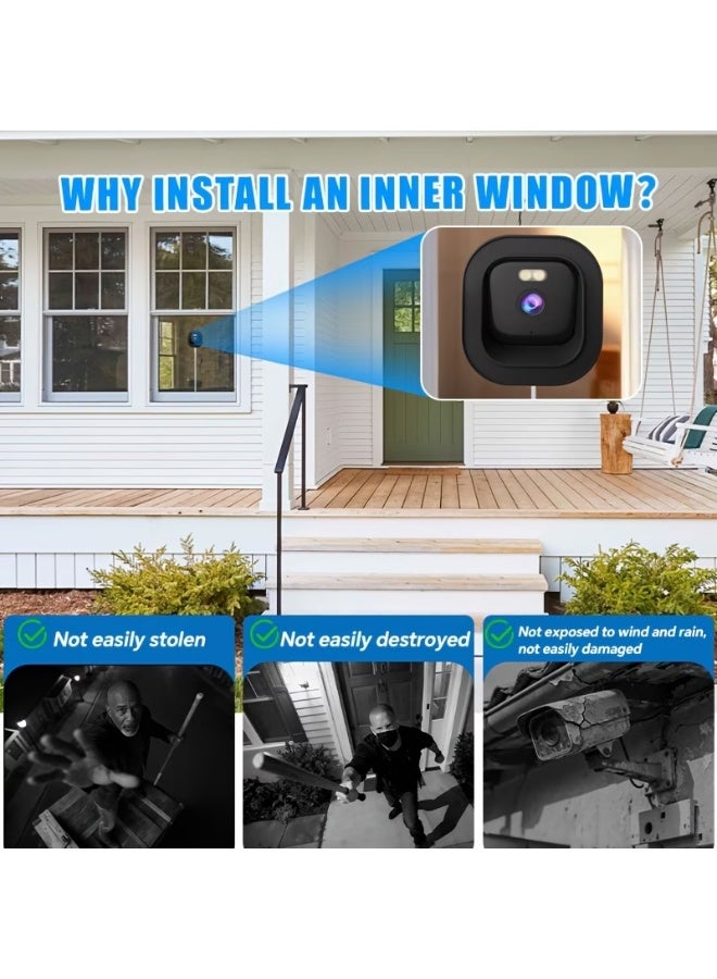 زيترا كاميرا نافذة سوداء 3MP ، كاميرات داخلية مزدوجة النطاق 5GHz و 2.4GHz WiFi للأمن المنزلي مع رؤية ليلية ملونة AI Starlight ، الكشف عن الشخص الذكائي والحركة ، تثبيت سهل وسريع ، تسجيل 24/7 ، يتم توفير قوسين تثبيت ذاتيين اللاصقين - Image 4