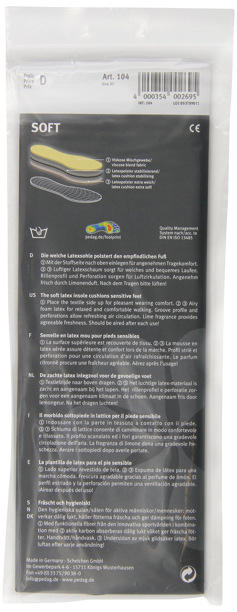Pedag Soft | Fabric Covered Latex Foam Insoles | Lemon Scented | US Women 7 /EU 37 | 3 Pair - Image 2