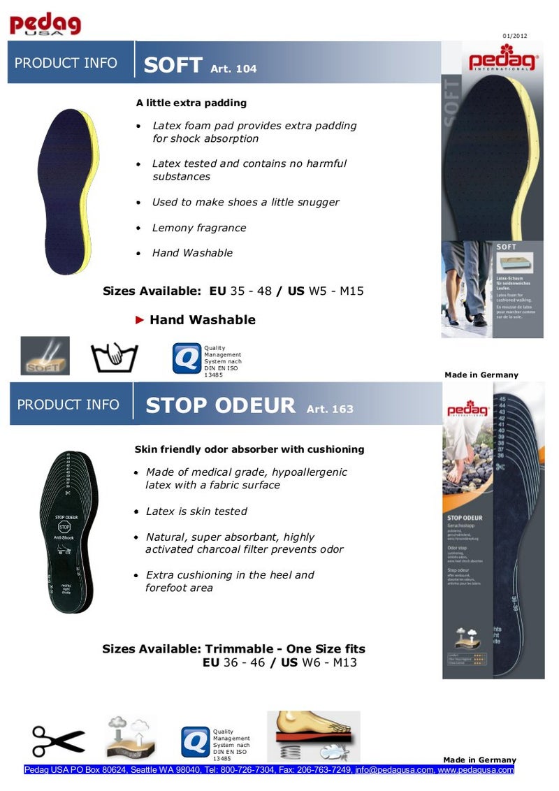 Pedag Soft | Fabric Covered Latex Foam Insoles | Lemon Scented | US Women 7 /EU 37 | 3 Pair - Image 5