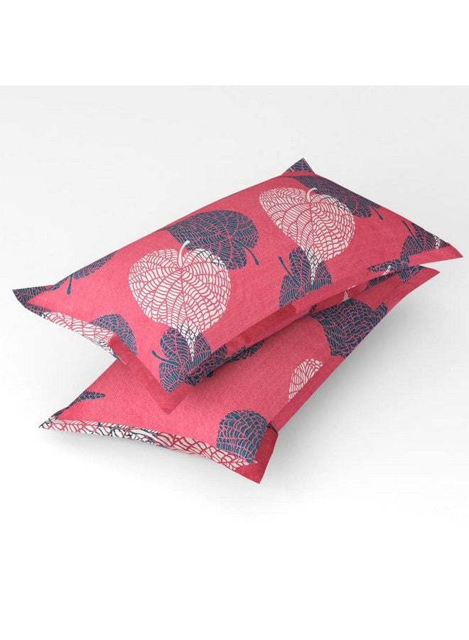 BSB HOME BSB HOME Premium Double Bedsheet with 2 Pillow Covers - 160 TC Supersoft Glace Cotton - Breathable & Wrinkle Free - 3 Pcs Set | Pink & Light Green Patti  - Image 2