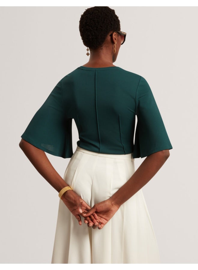 Ted Baker Crepe Jersey Seam Detail Short Sleeve To - Image 5