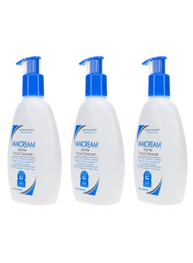 Vanicream Gentle Facial Cleanser for Sensitive Skin, 8 Oz (Pack of 3), Unscented, 24 Fl Oz - Image 2