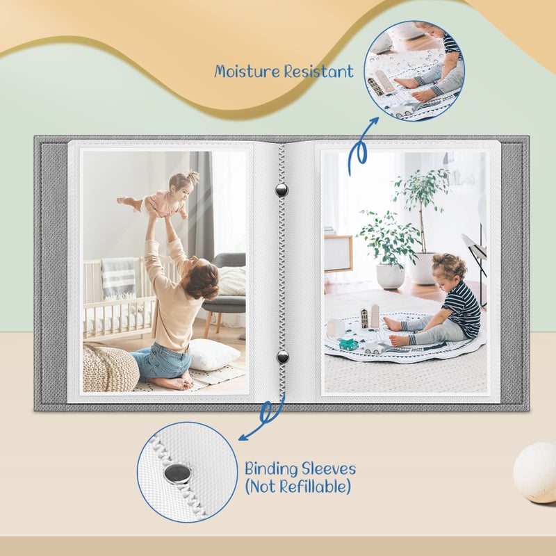 Fintie Fintie Photo Album 4x6 Photos - 52 Photos Small Mini Capacity Premium Vegan Leather Cover Photo Album  Portable Wallet Photo Album for Family Wedding Boys Girls  Love Tree - Image 3