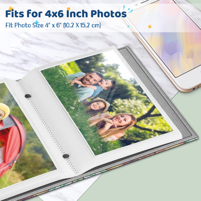 Fintie Fintie Photo Album 4x6 Photos - 52 Photos Small Mini Capacity Premium Vegan Leather Cover Photo Album  Portable Wallet Photo Album for Family Wedding Boys Girls  Love Tree - Image 2
