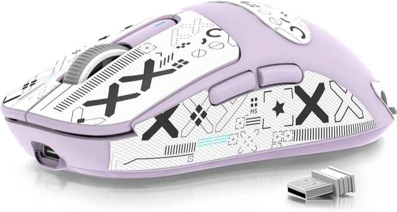 MANBASNAKE ATTACK SHARK X3 Wireless Gaming Mouse, 49g Bluetooth/2.4G/USB-C Ergonomic Computer Mouse, PAW3395 26K DPI Sensor, 200h Battery Life, Programmable Buttons, Gaming Accessories for PC/Laptop/Mac - Image 1