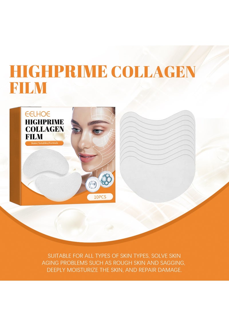 EELHOE Collagen face mask, 5Pairs Hyaluronic Acid Eye Mask, Collagen Film Mask, Collagen Soluble Film, Natural Facial & Eye Mask, Anti-Wrinkle Lifting Smooths Out Fine Lines, Anti Aging Face Mask - Image 5