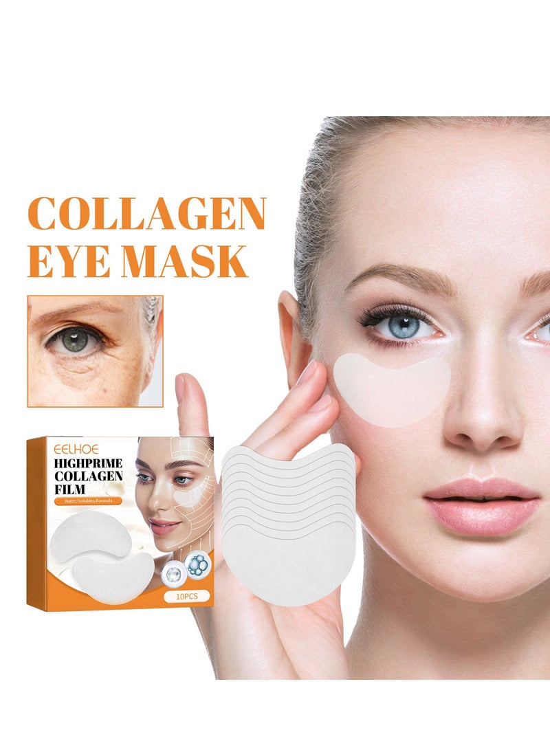 EELHOE Collagen face mask, 5Pairs Hyaluronic Acid Eye Mask, Collagen Film Mask, Collagen Soluble Film, Natural Facial & Eye Mask, Anti-Wrinkle Lifting Smooths Out Fine Lines, Anti Aging Face Mask - Image 2