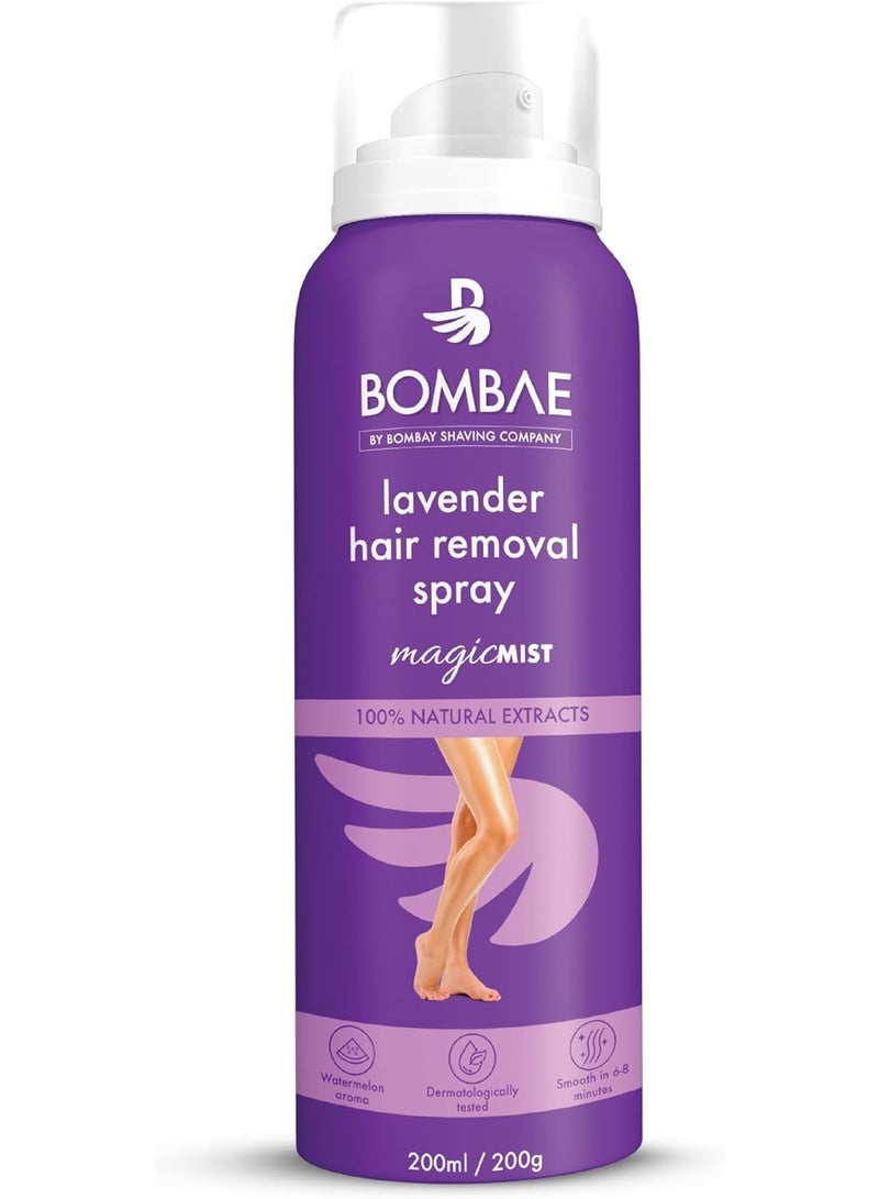 Bombae Lavender Hair Removal Spray Cream For Women | Painless hair removal for arms, underarms, legs and bikini line | Watermelon aroma | Suitable For Sensitive Skin | Dermatologically Tested