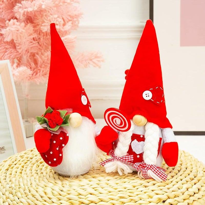 BWFY Romantic Couple Gnomes Decor Swedish Tomte Gnomes Scandinavian Gnomes Decorations Desktop Collectible Home Ornament Gifts - Image 2