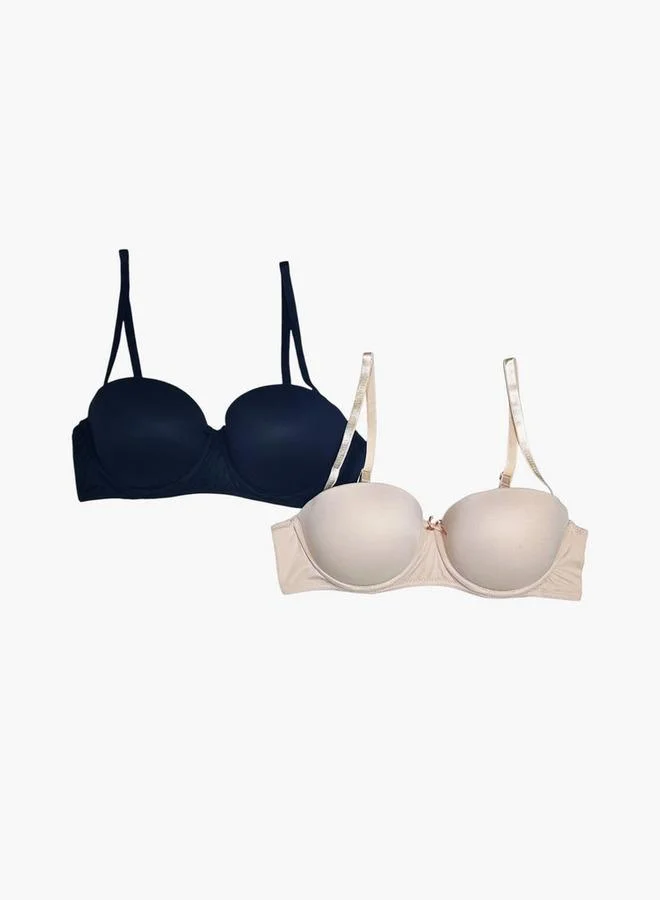 Aadaraya Set of 2 - Aadaraya Panelled Multiway Bra with Adjustable Straps
