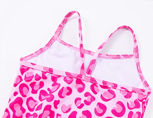 Nokecina Swimsuit for Girls One Piece Bathing Suit Size 4t 5t Cute Pink Leopard Pattern Hawaiian Holiday Beach Surfing Swimwear - Image 4