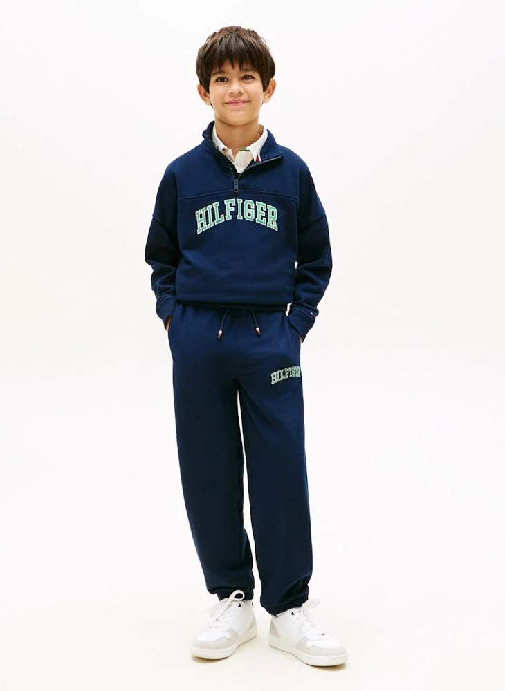Tommy Hilfiger Dark Night Navy Logo Embroidery Terry Joggers for Men | Best Price UAE