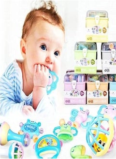 Generic Baby Rattle 7 Pcs  Set Box With Different Shapes & Assorted Colors Boxes  - Image 2