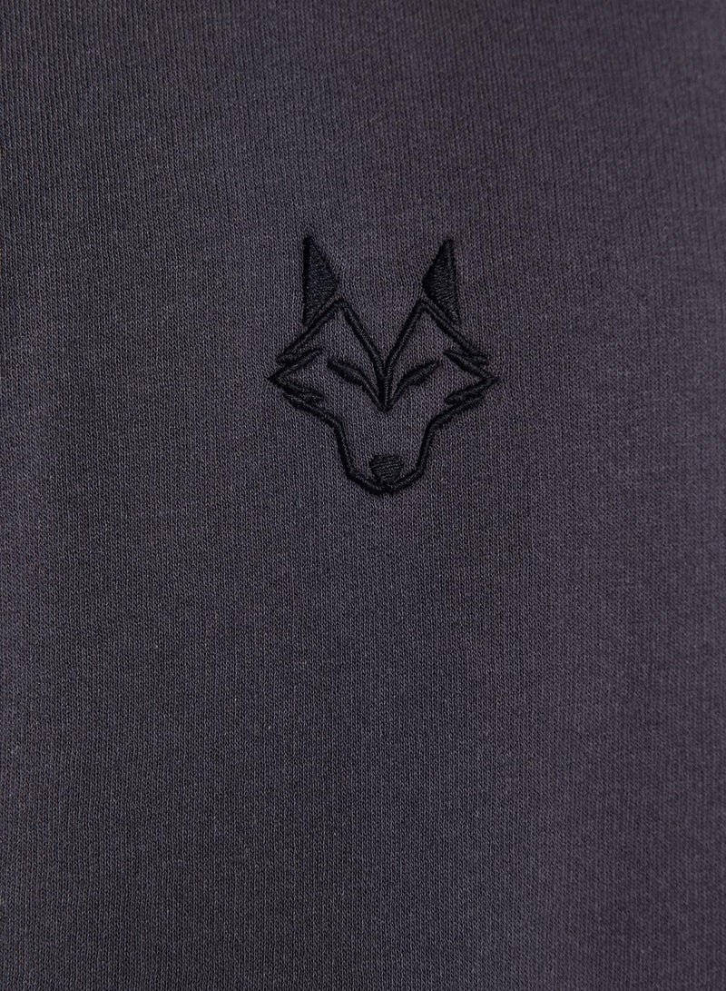 trendyol Anthracite Oversized / Wide Cut Hooded Fleece Inside/Warm Sweatshirt - Image 4
