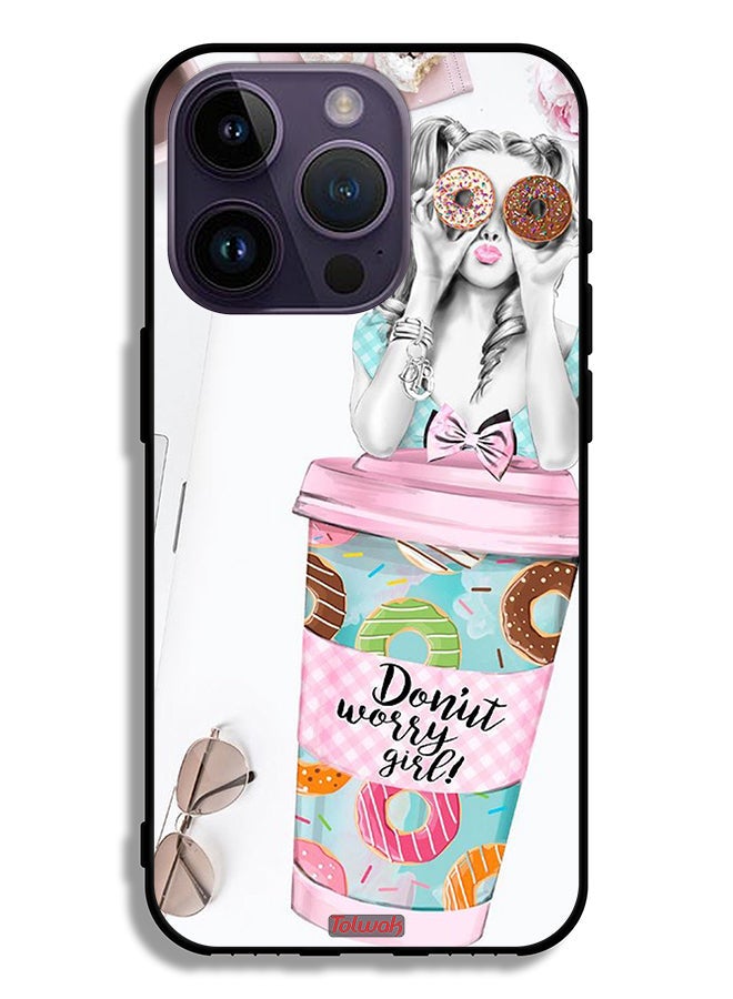Tolwak Apple iPhone 14 Pro Protective Case Donut Worry Girl - Image 2