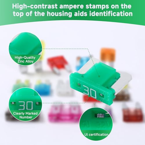 YIVCKOM 70PCS Car Automotive Fuses, Car Fuses Assortment Kit, Low-Profile Mini Auto Blade Fuses for Car, SUV, Truck, Camper，RV Accessories (5A/7.5A/10A/15A/20A/25A/30A Amp) - Image 4