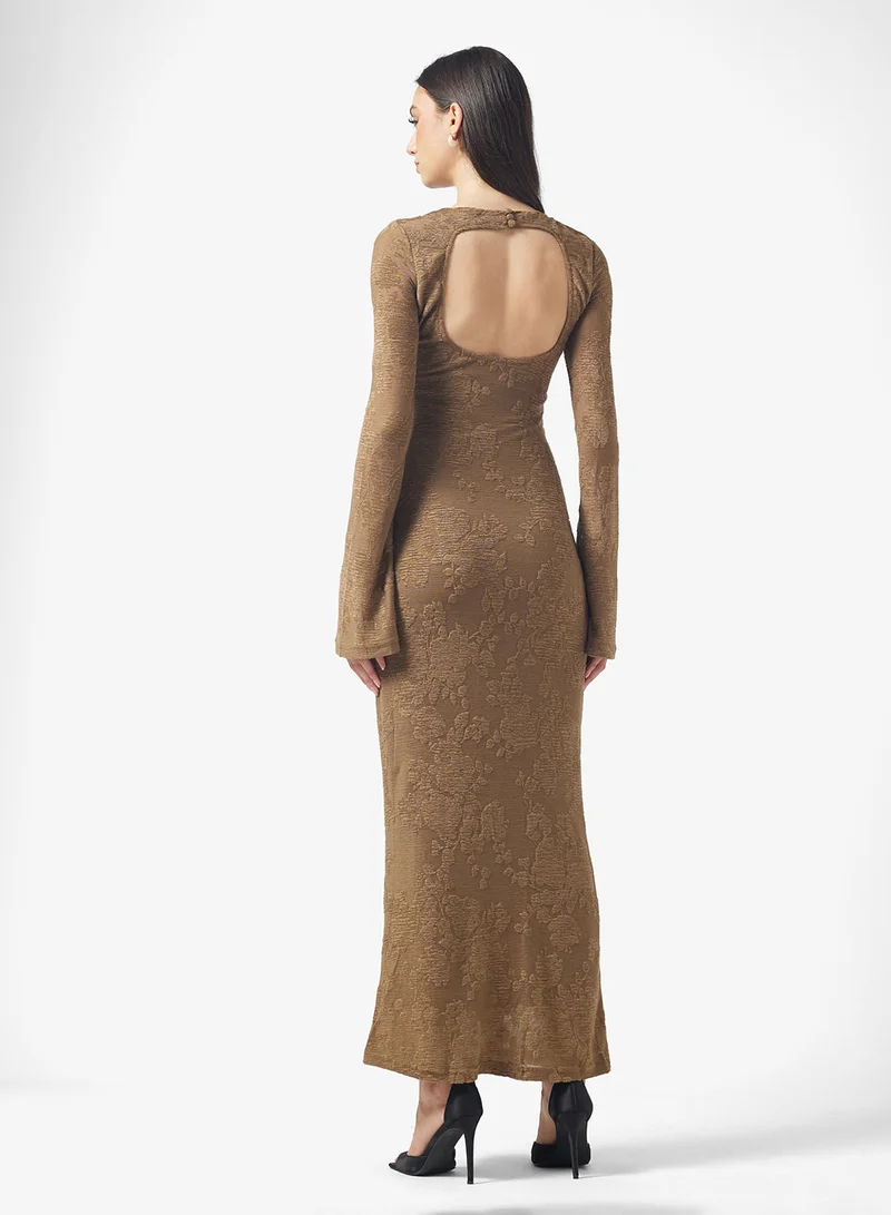 PRETTY LAVISH Tanaia Long Sleeve Jersey Maxi Dress