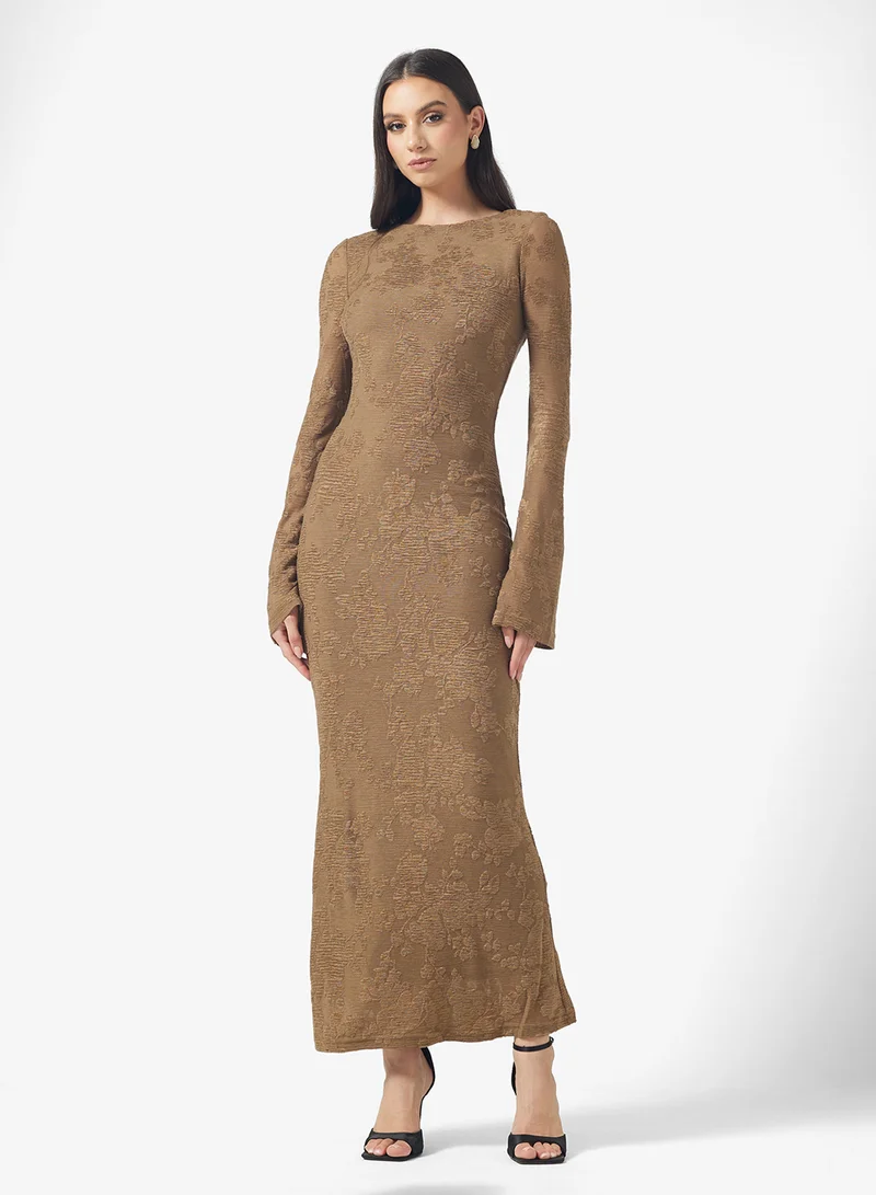 PRETTY LAVISH Tanaia Long Sleeve Jersey Maxi Dress