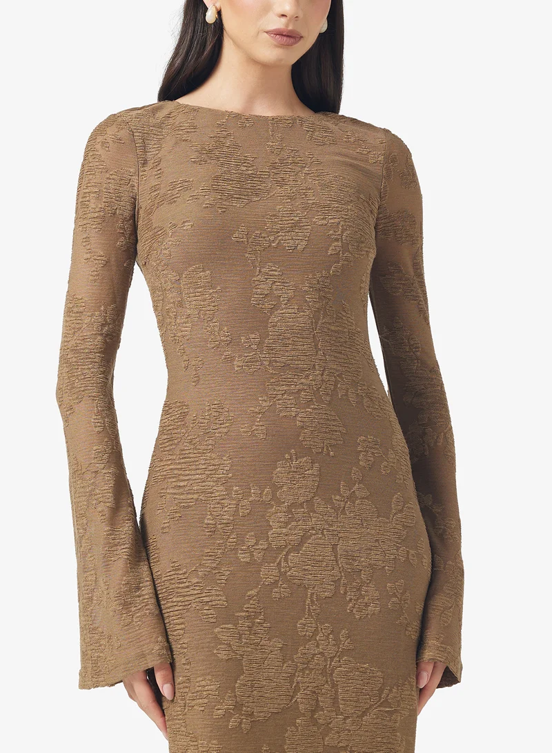 PRETTY LAVISH Tanaia Long Sleeve Jersey Maxi Dress