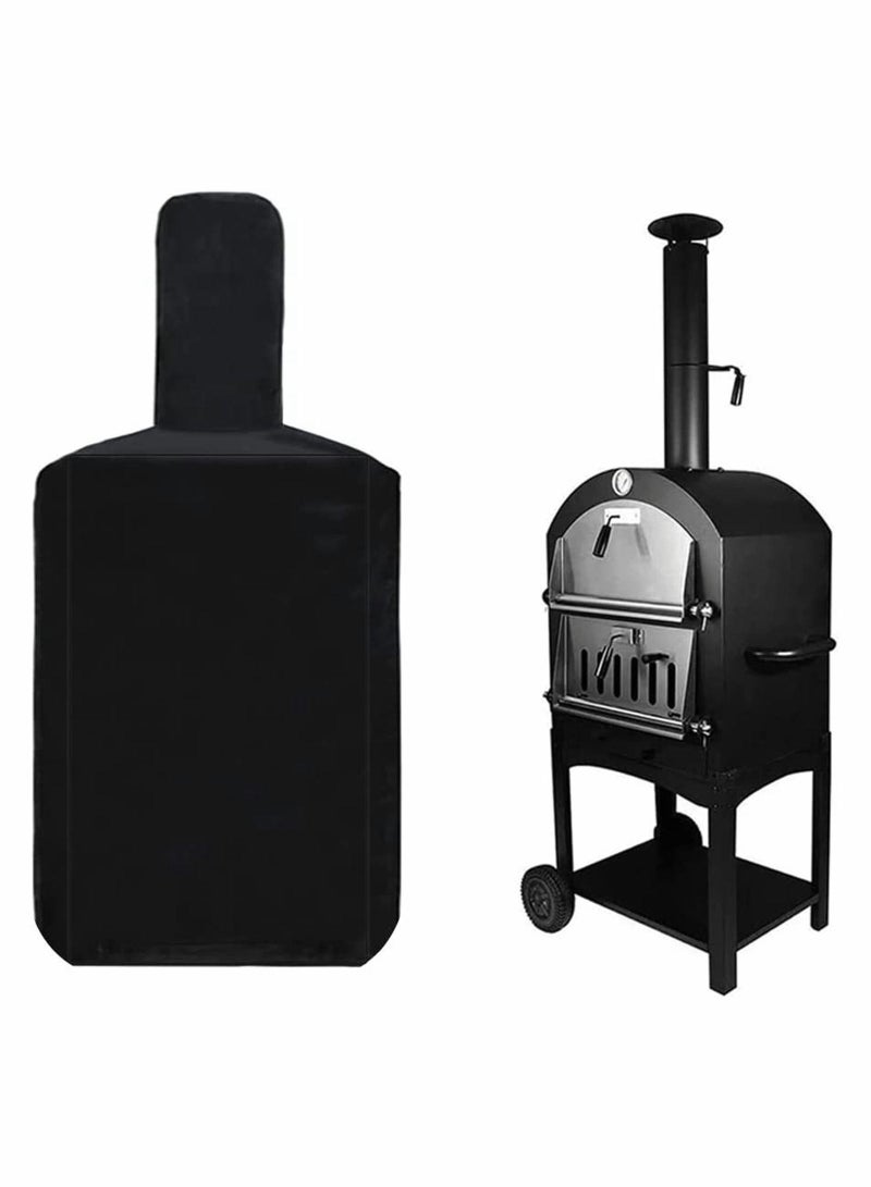 Y&D Outdoor Pizza Oven Cover 210D Garden Black Protection Weather Resistant Dustproof BBQ Rain for Wood Fired Cha Rcoal Bread 165x65x45CM  - Image 1