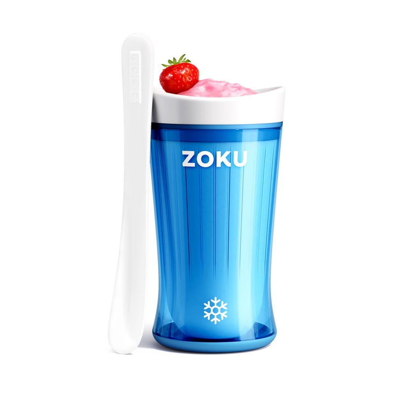 ZOKU Jumbo Slush and Shake Maker, Compact Make and Serve Cup with Freezer Core Creates Single-Serving Smoothies, Slushies and Milkshakes in Minutes, BPA-Free, Bright Blue - Image 2