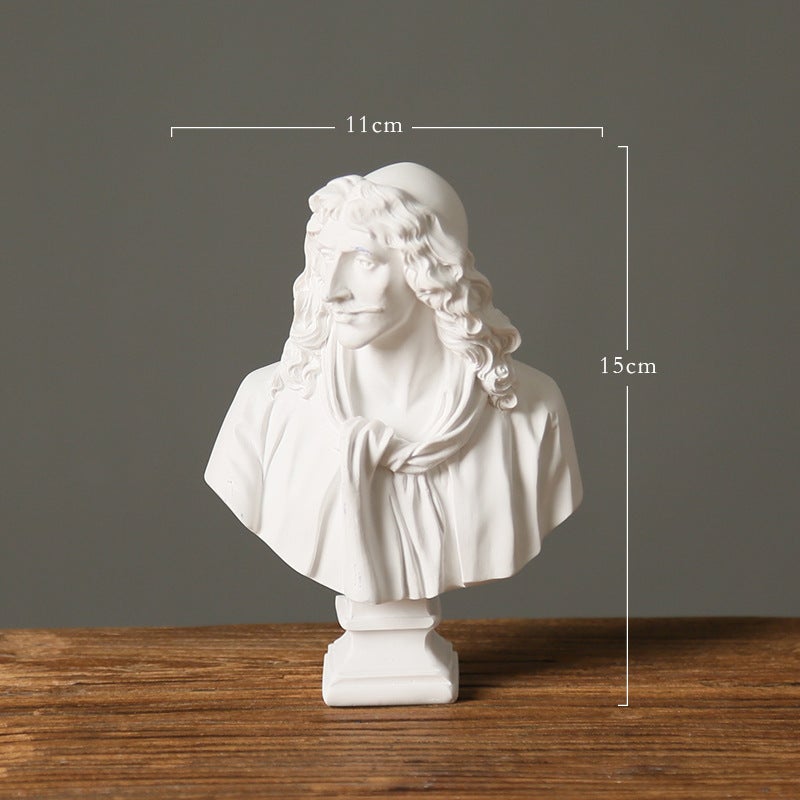European Style Living Room David Statue Decor Moliere 