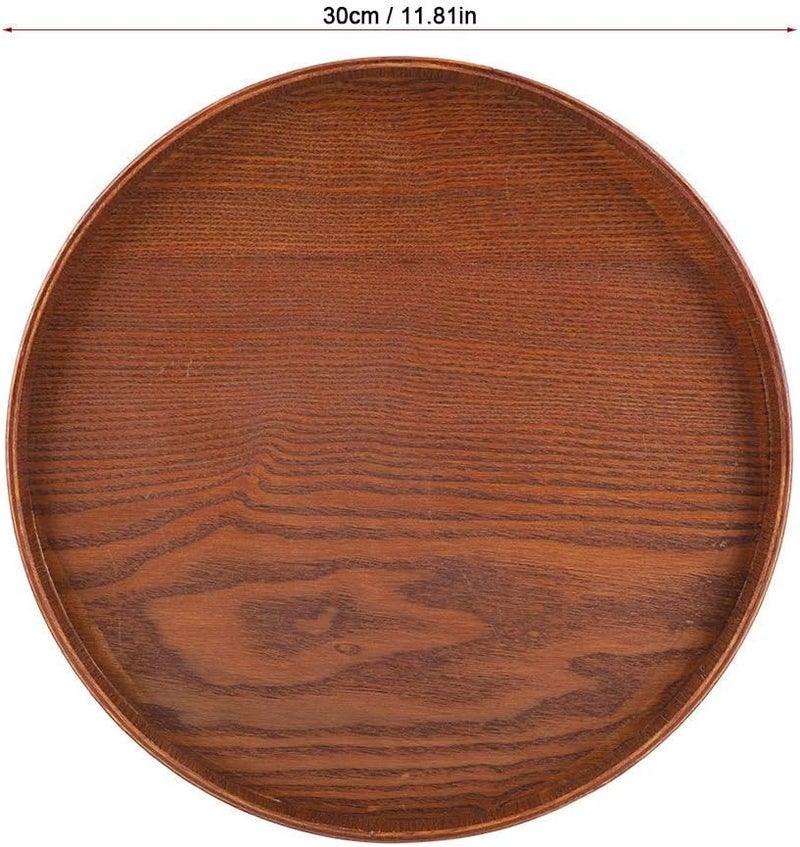 comfrt Round Serving Tray, Natural Wood Food Tray for Breakfast, Tea, Coffee Table and Dining Table - Image 5
