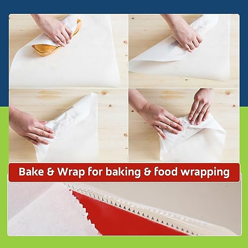 XML Food Wrapping Parchment Paper Roll Butter Paper 20 Mtrs X 11 inch for Kitchen Oil and Fat Free Cooking Frankie Sandwich Burger Cake Cookie Baking (Pack of 1) - Image 5